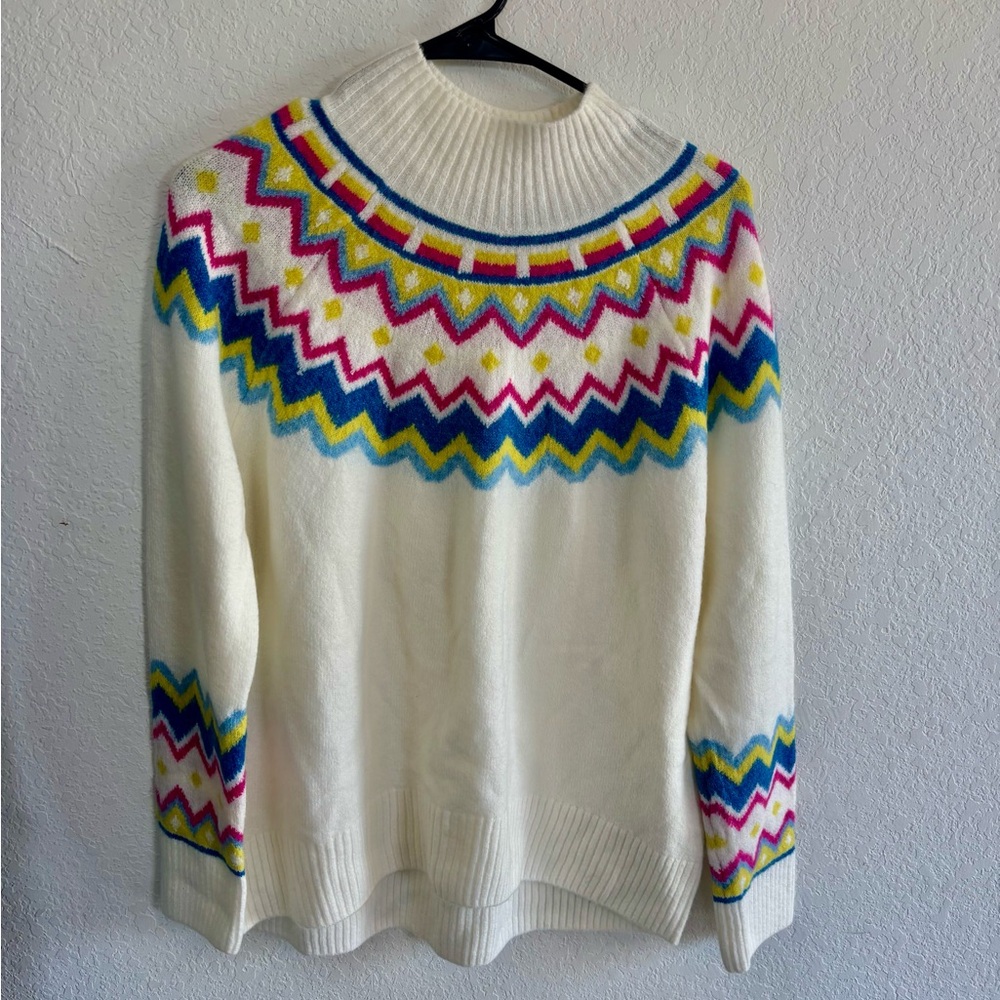 Vince Camuto Striped Knit Sweater in White and Multicolor